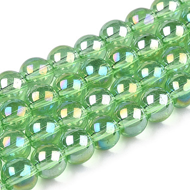 電気メッキ透明ガラスビーズストランド(GLAA-T032-T6mm-AB17)-1