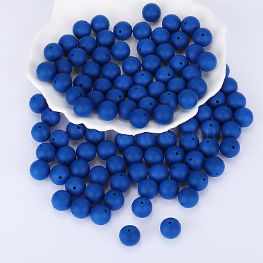 Marine Blue Round Silicone Beads