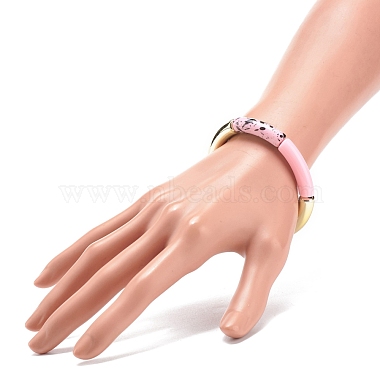 Acrylic Curved Tube Beaded Stretch Bracelet for Women(BJEW-JB08437-03)-3