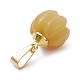 Natural Yellow Aventurine Pumpkin Charms with Golden Tone 304 Stainless Steel Snap on Bails(PALLOY-JF02349-02)-4