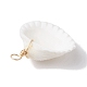 Pendentifs enveloppés de fil de cuivre de coquille d'arche naturelle(PALLOY-JF02678-01)-4