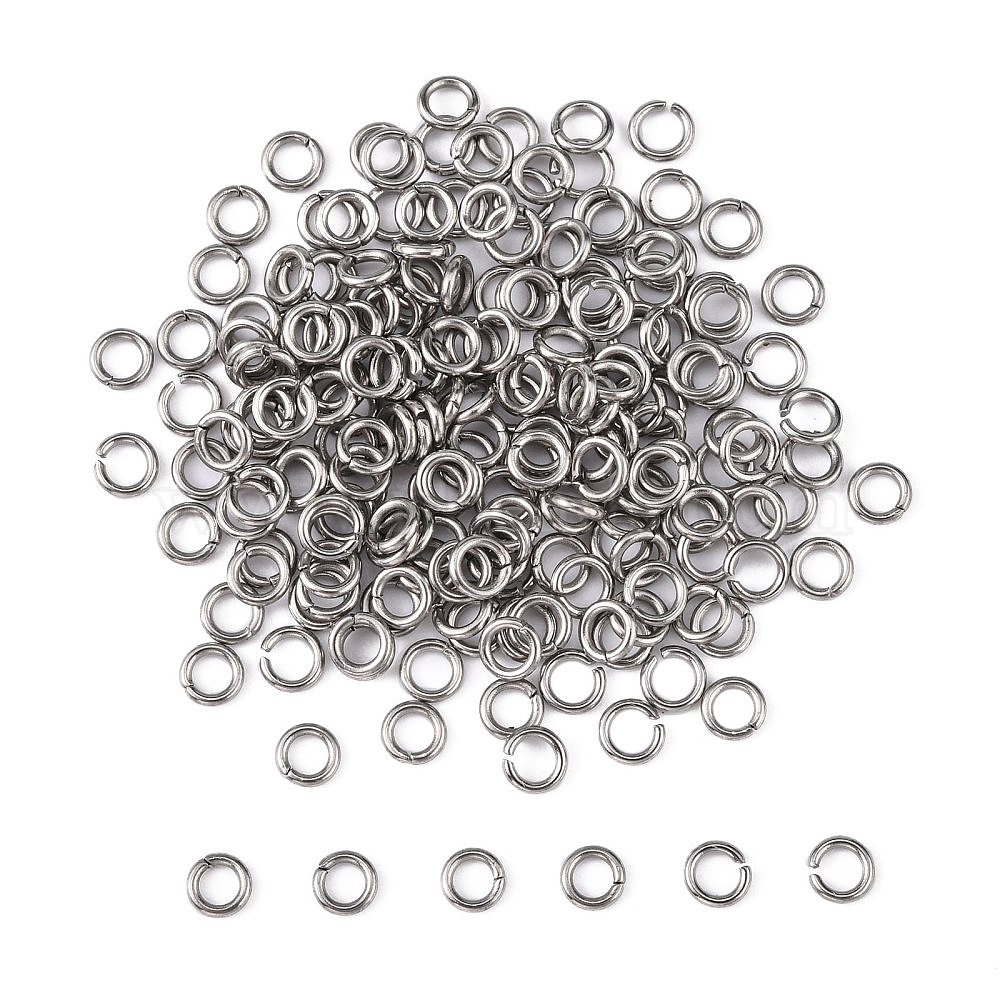 304 Stainless Steel Jump Rings, Open Jump Rings, Stainless Steel, 18 Gauge,  8x1mm, Inner Diameter: 6mm