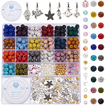 DIY Bracelet Kits, include Polymer Clay Rhinestone & Acrylic Beads, Brass Rhinestone Spacer Beads, Zinc Alloy Lobster Claw Clasps, Elastic Crystal Thread, Mixed Color, Rhinestone: PP13(1.9~2mm), 6 Rows Rhinestone, 10mm, Hole: 1.5mm, 20 colors, 15cpcs/color, 300pcs(DIY-SP0007-19)