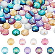 AHADERMAKER 90Pcs 9 Colors Opaque Resin Cabochons, Imitation Shell, AB Color, Half Round/Dome, Mixed Color, 9.5x3.5mm, 10pcs/color(CRES-GA0001-10)