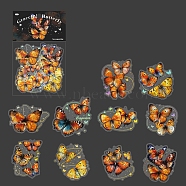 20Pcs 10 Styles Butterfly Waterproof PET Plastic Self-Adhesive Decorative Stickers, for Scrapbooking, Travel Diary Craft, Orange, Packing: 140x80x4mm, 2pcs/style(PW-WG34298-02)