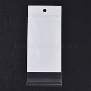 Rectangle OPP Cellophane Bags, Top Self Seal Bags with Hanging Hole, White, 17x7x0.01cm, Hole: 7mm, Inner Size: 14x7cm(OPC-F005-05A)