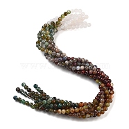 Natural Grey Agate and Indian Agate Beads Strands, Gradient Style, Round, 6mm, Hole: 0.9mm, about 62pcs/strand, 15.12''(38.4cm)(G-B095-A05-01)