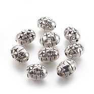 CCB Plastic Beads, Nickel Free, Oval with Star, Antique Silver, 22x16x15.5mm, Hole: 2.5mm(CCB-G006-023AS-NF)