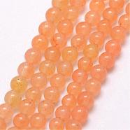 Natural Red Aventurine Bead Strands, Round, 3~3.5mm, Hole: 0.7mm, about 115~125pcs/strand, 16 inch(G-K146-46-3mm)