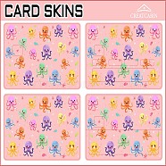 PVC Plastic Waterproof Card Stickers, Self-adhesion Card Skin for Bank Card Decor, Rectangle, Octopus, 186.3x137.3mm(DIY-WH0432-248)