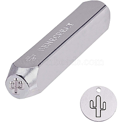 Iron Seal Stamps, Pattern: Cactus, Platinum, 65.5x10mm(AJEW-BC0005-29B)