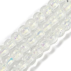 Handmade Foil Lampwork Beads Strands, Rondelle, Clear, 10.5x8.5mm, Hole: 1mm, about 40pcs/strand, 12.99''(33cm)(FOIL-K003-04K)