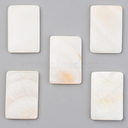 Natural Freshwater Shell Cabochons, Rectangle, Seashell Color, 30x20x3.5mm(SHEL-S276-105B)