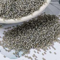 MIYUKI Round Rocailles Beads, Japanese Seed Beads, (RR2356) Silverlined Light Taupe Opal, 15/0, 1.5mm, Hole: 0.7mm, about 5555pcs/bottle, 10g/bottle(SEED-JP0010-RR2356)