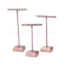 T Bar Iron Earring Displays Sets, Jewelry Display Rack, Jewelry Tree Stand, Red Copper, 6x9.3~12.6cm; 3pcs/set(EDIS-L006-01R)