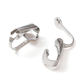 304 Stainless Steel Clip-on Earring Findings, Stainless Steel Color, 16x7.5x10mm