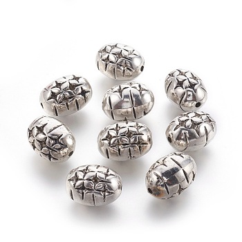 CCB Plastic Beads, Nickel Free, Oval with Star, Antique Silver, 22x16x15.5mm, Hole: 2.5mm