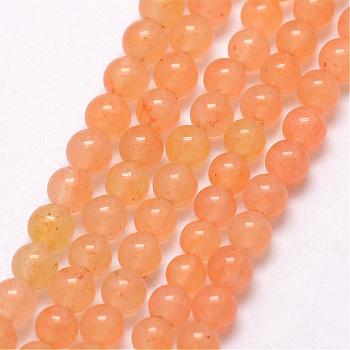Natural Red Aventurine Bead Strands, Round, 3~3.5mm, Hole: 0.7mm, about 115~125pcs/strand, 16 inch