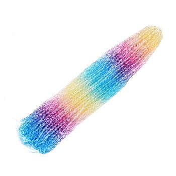 Gradient Color Baking Painted Glass Bead Strands, Faceted, Bicone, Colorful, 6x5.5mm, Hole: 1.2mm, about 47pcs/strand, 10.43''(26.5cm)