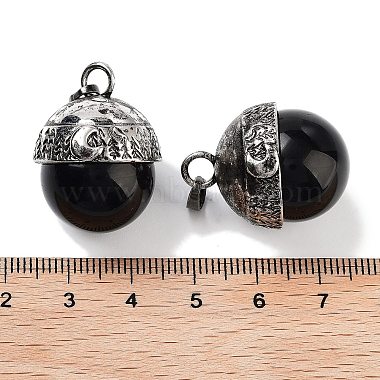 Natural Obsidian Sphere Pendants(G-Q163-07AS-06)-3