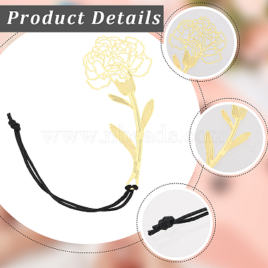 Brass Flower Bookmarks with Tassel(OFST-WH0005-01)-6
