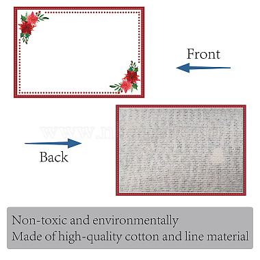 Rectangle with  Flower Pattern Cotton Linen Cloth Table Mat(AJEW-WH0196-004)-4