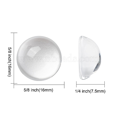 Demi transparente cabochons de verre ronde(X-GGLA-R027-16mm)-2