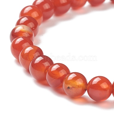 Bracelets rouges naturels stretch agate perles(BJEW-D446-B-26)-3