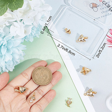 10Pcs 2 Styles Brass Clear Cubic Zirconia Pendants(KK-BBC0005-43)-3