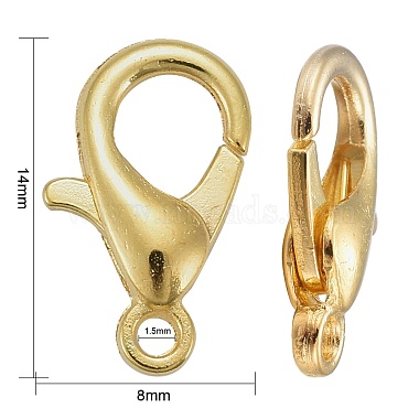 Zinc Alloy Jewelry Findings Golden Lobster Claw Clasps(X-E105-G)-4