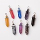 Natural Gemstone Double Terminated Pointed Pendants(G-F295-05)-1