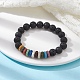 Bracelets extensibles en perles de lave naturelles teintes pour enfants(BJEW-JB09666)-2