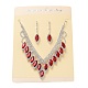 Horse Eye Alloy Rhinestone Necklaces & Stud Earring Sets for Women(SJEW-U001-01P-05)-2