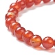 Bracelets rouges naturels stretch agate perles(BJEW-D446-B-26)-3