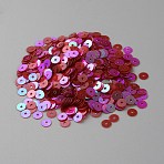 PVC Sequins/Paillette, Flake Paillette, FireBrick, 5x1.4mm, Hole: 1mm, 1000pcs/bag(DIY-WH0021-86C)