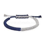 Nylon Threads Braided Bracelet, Adjustable Friendship Cord Bracelet for Women, Royal Blue, Inner Diameter: 2-1/8~3-1/8 inch(5.5~8cm) (BJEW-SW00058-2)