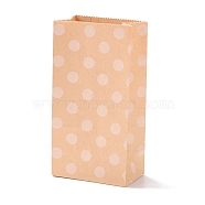 Rectangle Kraft Paper Bags, None Handles, Gift Bags, Polka Dot Pattern, BurlyWood, 9.1x5.8x17.9cm(CARB-K002-03A-04)