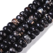 Dyed Synthetic Imperial Jasper Beads Strands, Rondelle, Black, 10x6mm, Hole: 1.5mm, about 68pcs/strand, 15.75''(40cm)(G-P529-E01-A07)