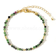 Bohemian Style Faceted Round Natural Ruby in Zoisite Bead Bracelets Women's Fashion Jewelry, Inner Diameter: 6-1/2~6-3/4 inch(16.5~17cm)(LW5248-4)