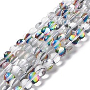 Synthetic Moonstone Beads Strands, Round, WhiteSmoke, 10mm, Hole: 1mm, about 37~39pcs/strand, 14.76''~14.96''(37.5~38cm)(G-E573-02C-21)