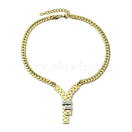 304 Stainless Steel with Cubic Zirconia Necklace, Golden, 18.46 inch(46.9cm)(NJEW-Q322-01G)