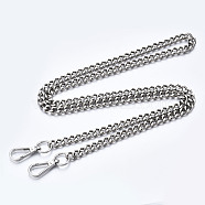 Bag Chains Straps, Iron Curb Link Chains, with Alloy Swivel Clasps, for Bag Replacement Accessories, Platinum, 1190x8mm(FIND-Q089-013P)