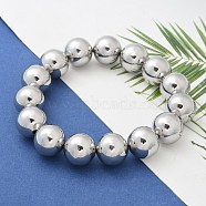 Brass Beaded Sretch Bracelets for Women, Long-Lasting Plated, Platinum, Inner Diameter: 2-3/8 inch(6cm)(BJEW-G736-13P)