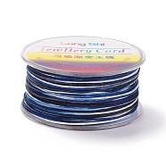 Segment Dyed Polyester Thread, Braided Cord, Colorful, 1mm, about 54.68 yards(50m)/roll(NWIR-I013-E-16)