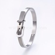 304 Stainless Steel Bangles, Stainless Steel Color, 2-1/4 inch(5.6cm)~2-1/2 inch(6.3cm)x1-7/8 inch(4.7cm)~2 inch(5cm), 6~12mm(BJEW-P223-03P)