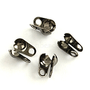 Iron Bead Tips, Calotte Ends, Cadmium Free & Lead Free, Clamshell Knot Cover, Gunmetal, 4x2mm, Hole: 1mm, 1.5mm inner diameter(IFIN-R199-01B)