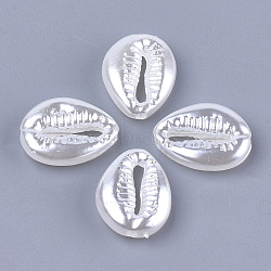 Acrylic Imitation Pearl Beads, Cowrie Shell Shape, White, 18x13.5x5mm, Hole: 1.8mm, about 730pcs/500g(OACR-T006-199)