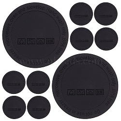 12Pcs Silicone Drink Coasters, Non-Slip Cup Mat, with Adhesive, Flat Round, Black, 56x2mm(AJEW-GF0004-48C)