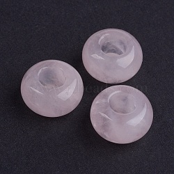 Natural Rose Quartz Beads, Large Hole Hole Beads, Rondelle, 14x7~8mm, Hole: 6mm(X-G-K216-01J)