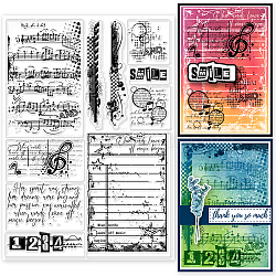 PVC Stamps, for DIY Scrapbooking, Photo Album Decorative, Cards Making, Stamp Sheets, Film Frame, Musical Note, 21x14.8x0.3cm(DIY-WH0371-0078)